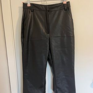 Meshki Black Leather Pants